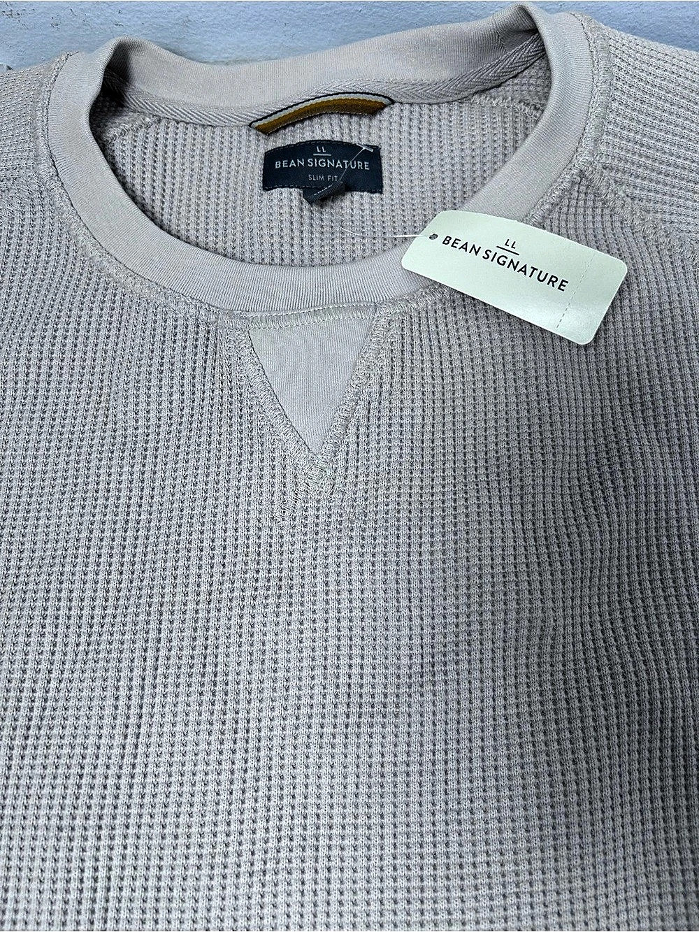 L.L.Bean Signature Waffle Crew Waffle Crew in Gray Size XXL NWT